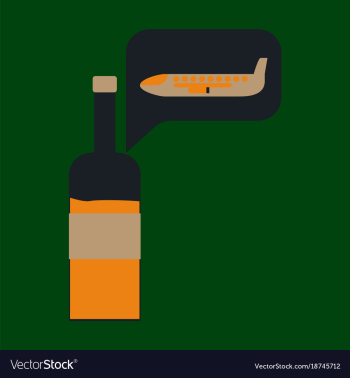 Icon in flat design alcohol duty free vector image Icon in flat design alcohol duty free vector image