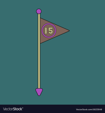 Icon in flat design flag number vector image Icon in flat design flag number vector image