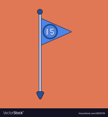 Icon in flat design flag number vector image Icon in flat design flag number vector image