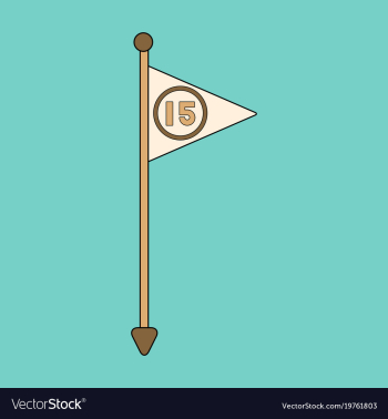 Icon in flat design flag number vector image Icon in flat design flag number vector image