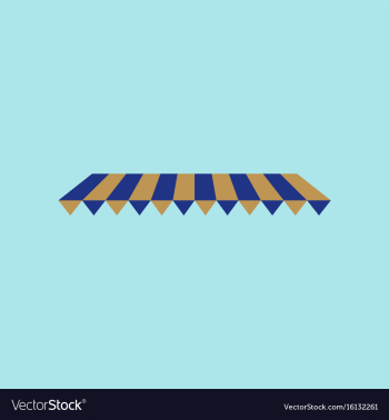 Icon in flat design roof awning vector image Icon in flat design roof awning vector image
