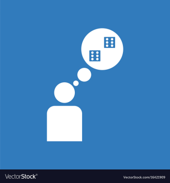 Icon man silhouette think dice vector image Icon man silhouette think dice vector image