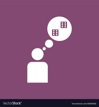 Icon man silhouette think dice vector image Icon man silhouette think dice vector image