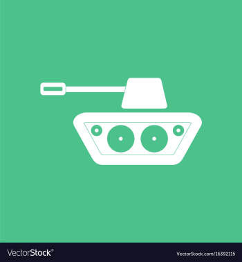 Icon military tank silhouette vector image Icon military tank silhouette vector image