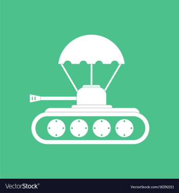 Icon military tank silhouette vector image Icon military tank silhouette vector image