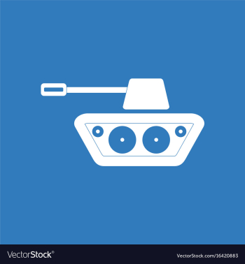 Icon military tank silhouette vector image Icon military tank silhouette vector image
