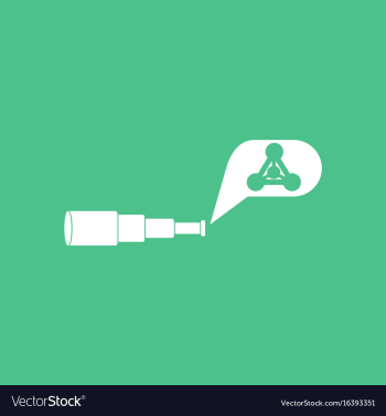 Icon molecules and spyglass vector image Icon molecules and spyglass vector image