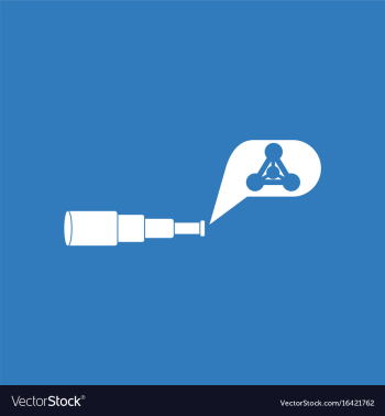 Icon molecules and spyglass vector image Icon molecules and spyglass vector image