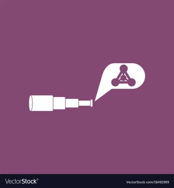 Icon molecules and spyglass vector image Icon molecules and spyglass vector image