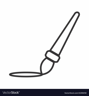 icon of brush and ink - line style icon of brush and ink - line style