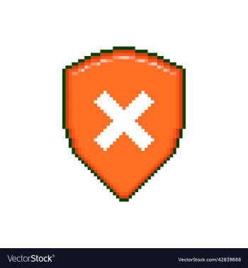 icon of red shield with red cancel cross