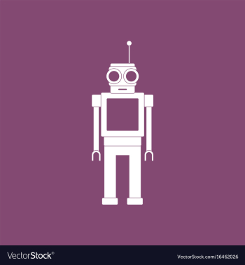 Icon on background robot toy with antenna vector image Icon on background robot toy with antenna vector image