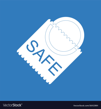 Icon on background safe condom vector image