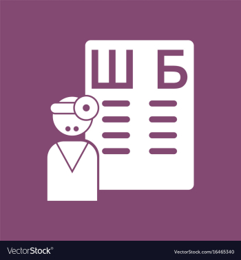 Icon ophthalmologist and vison test vector image Icon ophthalmologist and vison test vector image