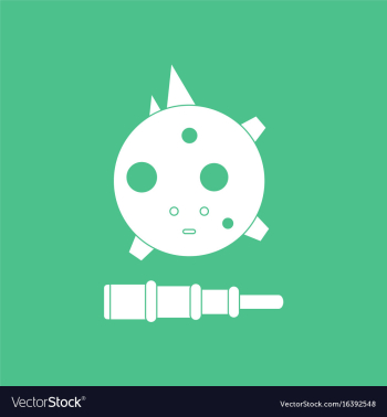 Icon satellite and spyglass vector image Icon satellite and spyglass vector image