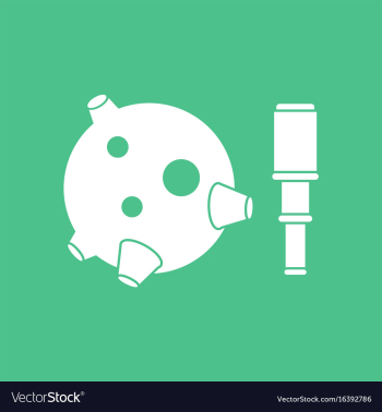 Icon satellite and spyglass vector image Icon satellite and spyglass vector image