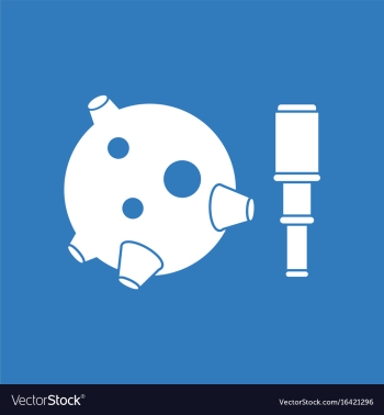 Icon satellite and spyglass vector image Icon satellite and spyglass vector image