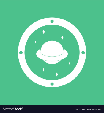 Icon saturn orbit vector image Icon saturn orbit vector image