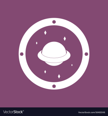 Icon saturn orbit vector image Icon saturn orbit vector image