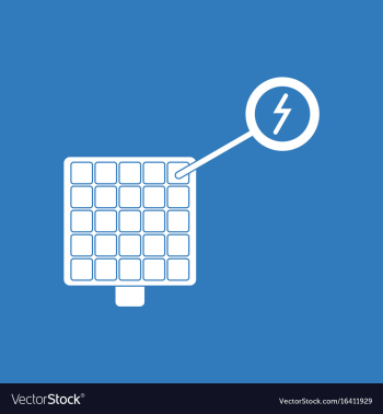 Icon solar panel and electricity vector image Icon solar panel and electricity vector image