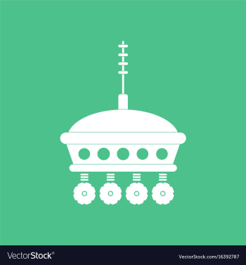 Icon spacecraft and antenna vector image Icon spacecraft and antenna vector image