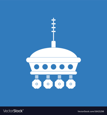 Icon spacecraft and antenna vector image Icon spacecraft and antenna vector image