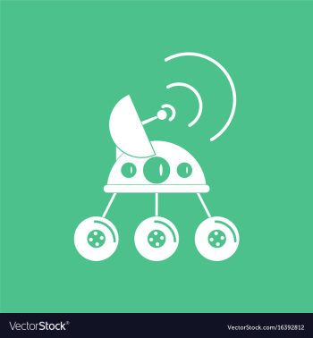 Icon spacecraft and satellite vector image Icon spacecraft and satellite vector image