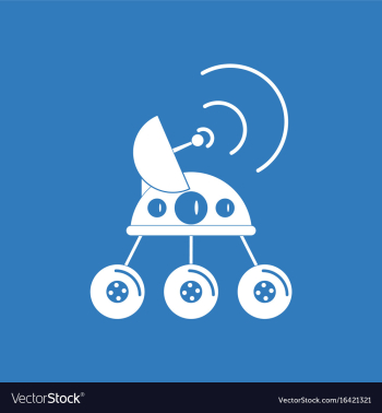 Icon spacecraft and satellite vector image Icon spacecraft and satellite vector image