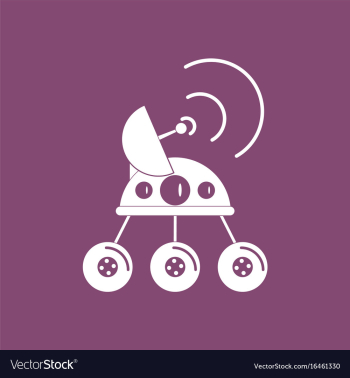 Icon spacecraft and satellite vector image Icon spacecraft and satellite vector image