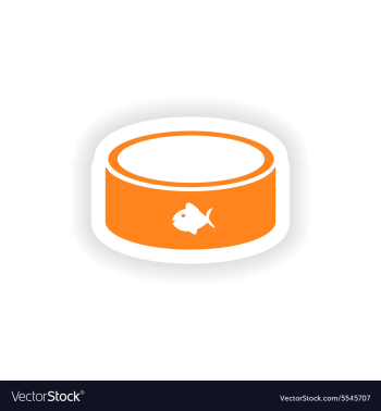 Icon sticker realistic design on paper cat bowl vector image Icon sticker realistic design on paper cat bowl vector image