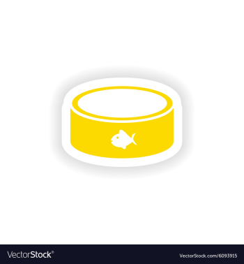 Icon sticker realistic design on paper cat bowl vector image Icon sticker realistic design on paper cat bowl vector image