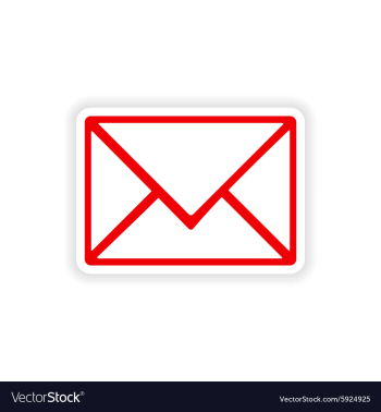 Icon sticker realistic design on paper email vector image Icon sticker realistic design on paper email vector image
