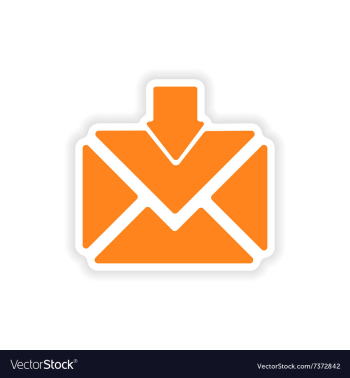 Icon sticker realistic design on paper email vector image Icon sticker realistic design on paper email vector image