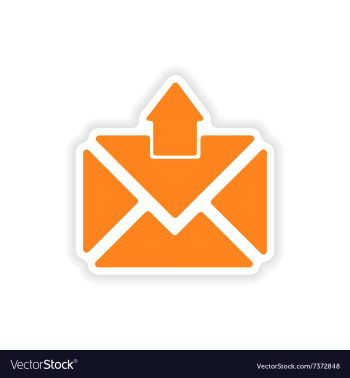 Icon sticker realistic design on paper email vector image Icon sticker realistic design on paper email vector image