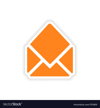 Icon sticker realistic design on paper email vector image Icon sticker realistic design on paper email vector image
