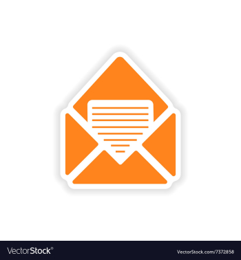 Icon sticker realistic design on paper email vector image Icon sticker realistic design on paper email vector image
