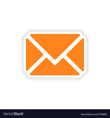 Icon sticker realistic design on paper email vector image Icon sticker realistic design on paper email vector image