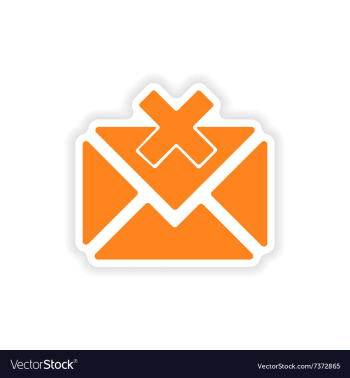 Icon sticker realistic design on paper email vector image Icon sticker realistic design on paper email vector image
