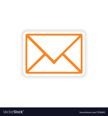 Icon sticker realistic design on paper email vector image Icon sticker realistic design on paper email vector image