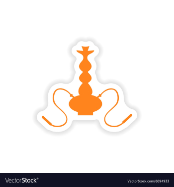 Icon sticker realistic design on paper hookah vector image Icon sticker realistic design on paper hookah vector image