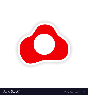Icon sticker realistic design on paper omelette vector image Icon sticker realistic design on paper omelette vector image