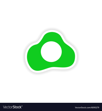 Icon sticker realistic design on paper omelette vector image Icon sticker realistic design on paper omelette vector image