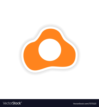 Icon sticker realistic design on paper omelette vector image Icon sticker realistic design on paper omelette vector image