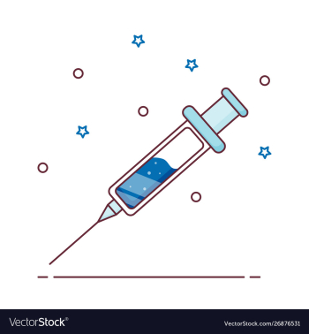 Icon vaccine syringe with vaccine vector image Icon vaccine syringe with vaccine vector image