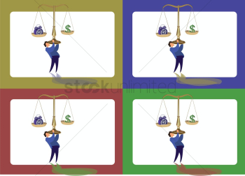 Icons of man lifting a justice scale Icons of man lifting a justice scale