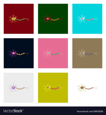 Icons set in flat style neuron vector image Icons set in flat style neuron vector image