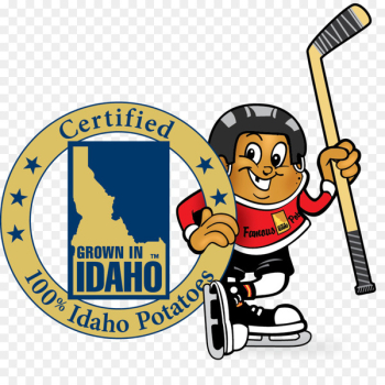 Idaho Potato Museum Potato Station Cafe, Baked Potato, Idaho Potato Commission, Cartoon, Ice Hockey Equipment PNG