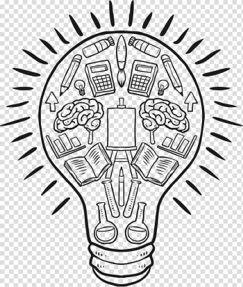 Idea Icon, painted light bulb transparent background PNG clipart