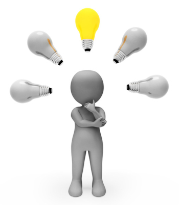 Idea Lightbulb Shows Power Sources And Character 3d Rendering Idea Lightbulb Shows Power Sources And Character 3d Rendering