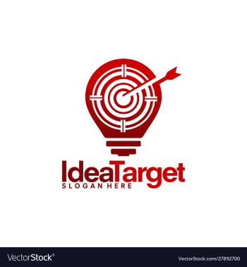Idea target logo template focus designs vector image